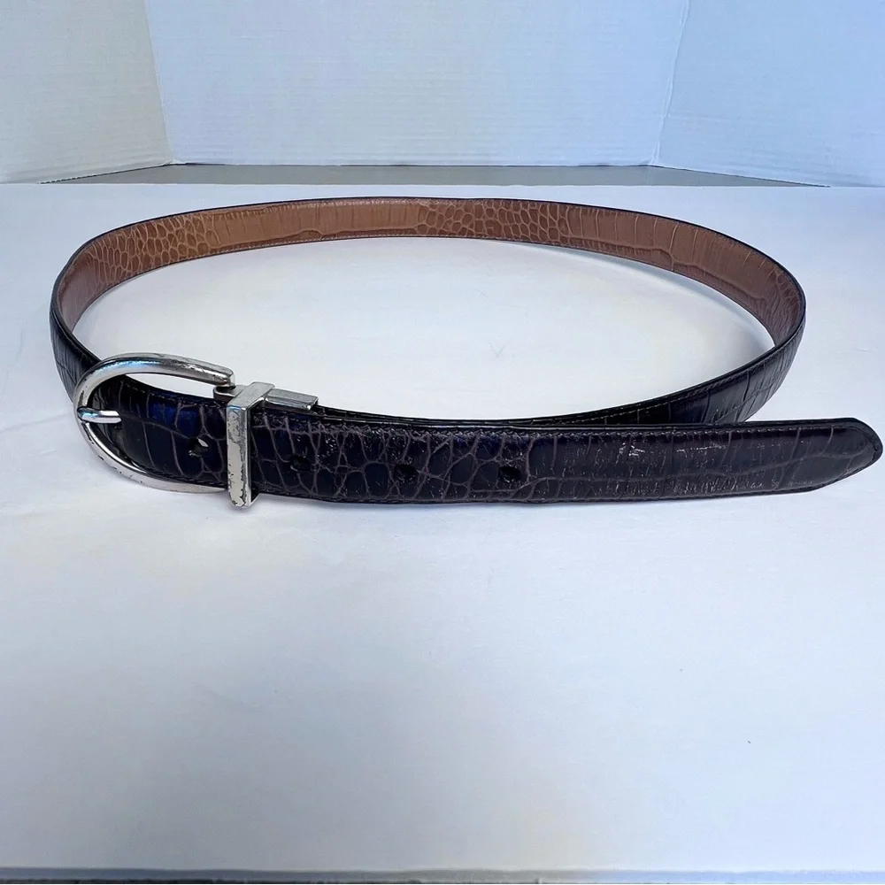Lauren Ralph Lauren Black & Brown Reversible Belt with Rotating Buckle